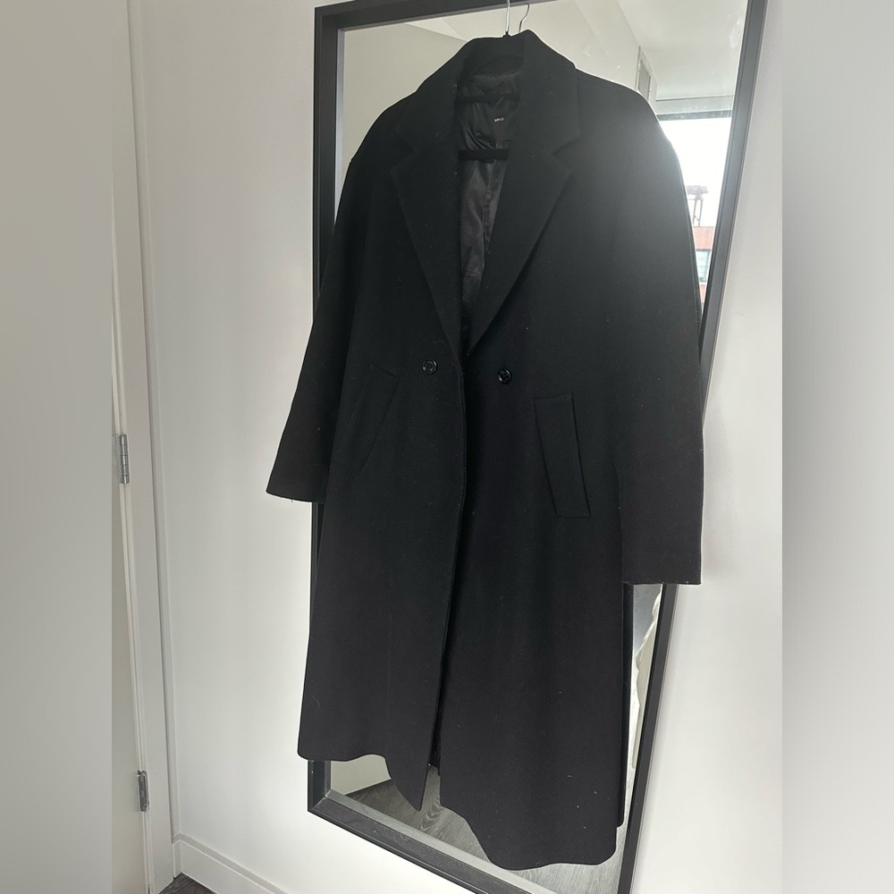 Wool Blend Coat - Mango
